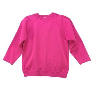 Womens Hanes Crewneck sweatshirt size Large L blank pink cotton blend